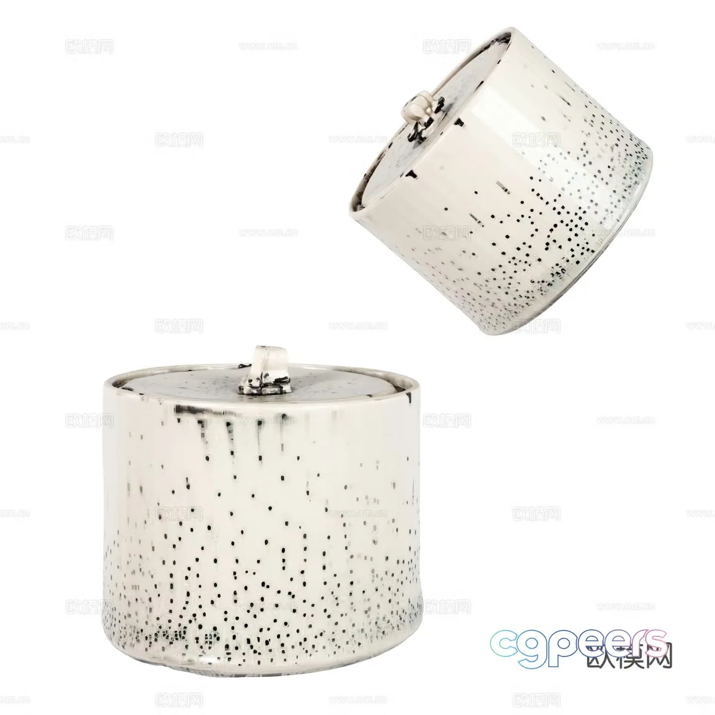 Modern white tea jar 3d model
