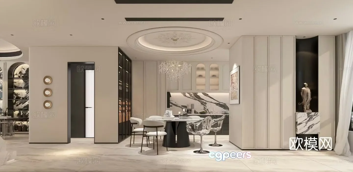 French restaurant 3d model