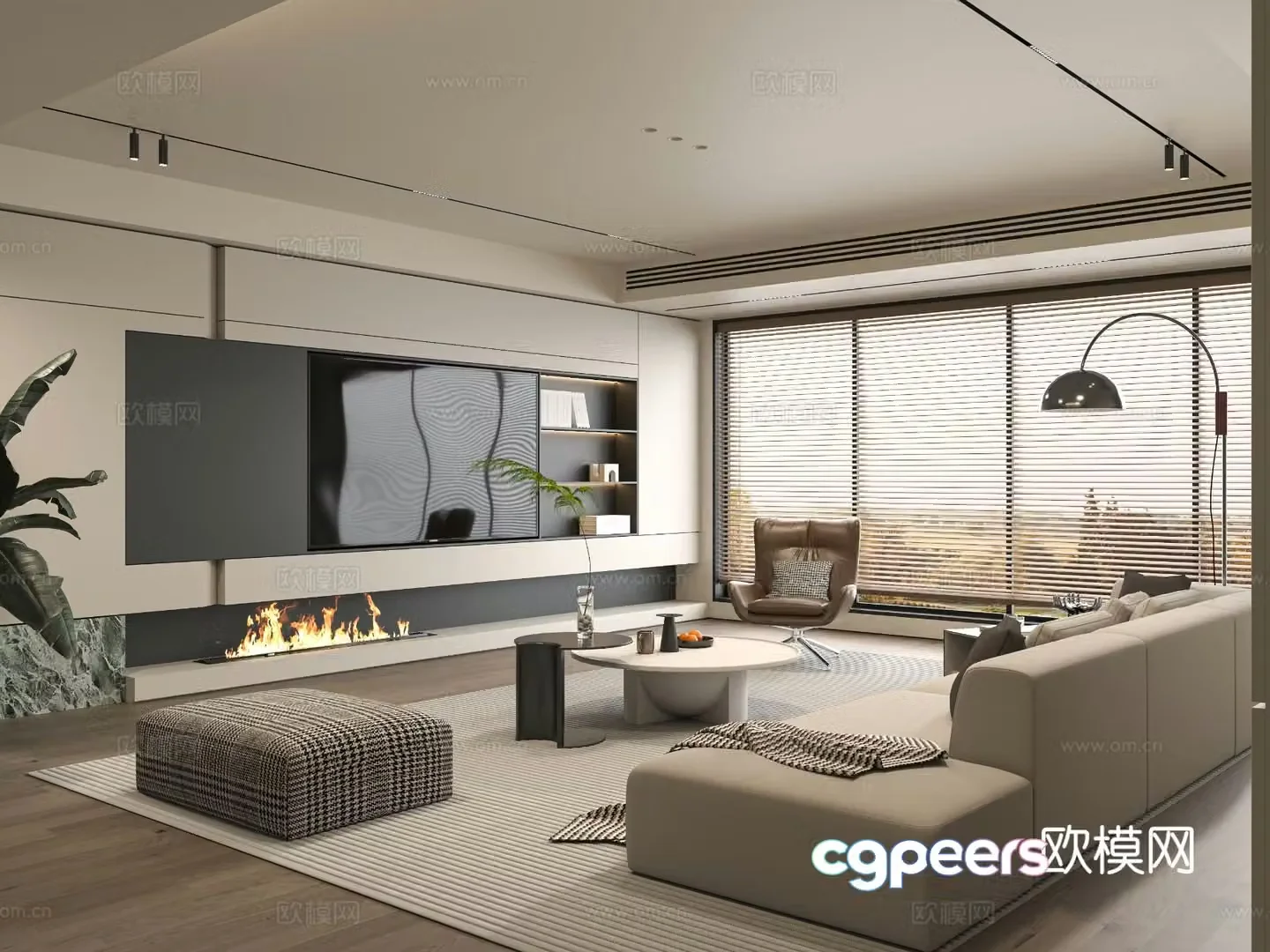 Minotti modern Italian living room 3d model