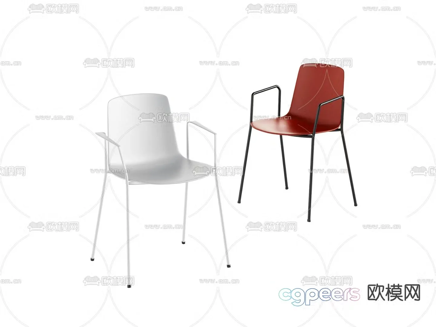 Modern office chair single chair leisure chair 3d model