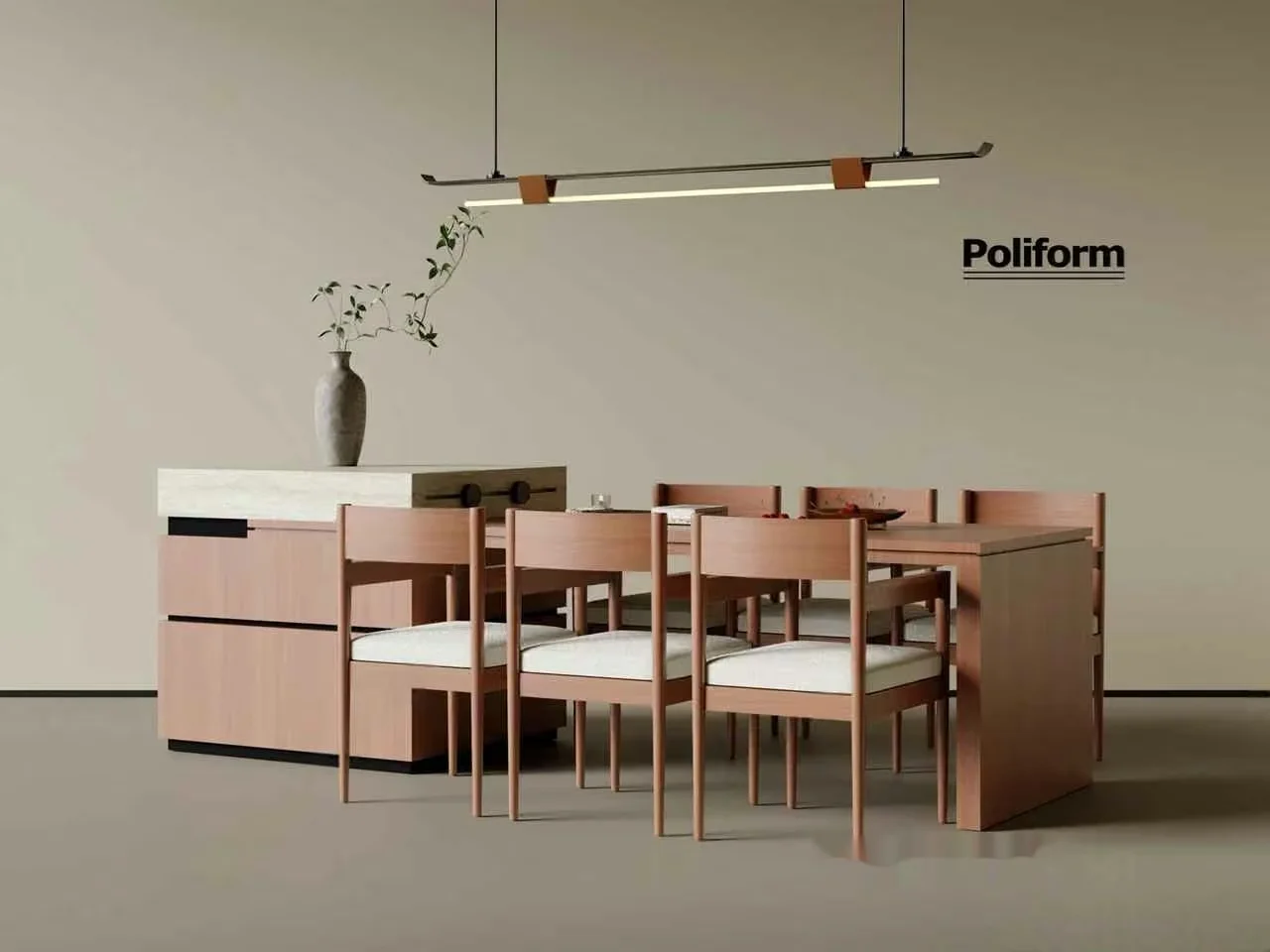 Modern Dining Room 3D Model – 13836 – CORONA Render
