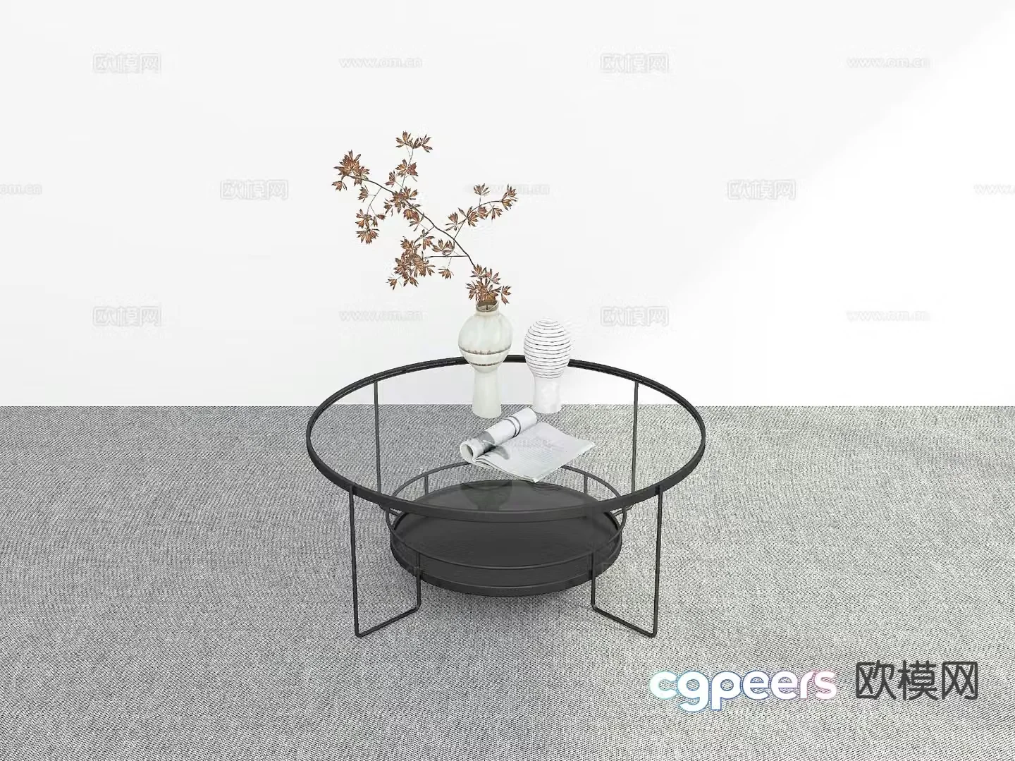 Modern glass coffee table 3d model