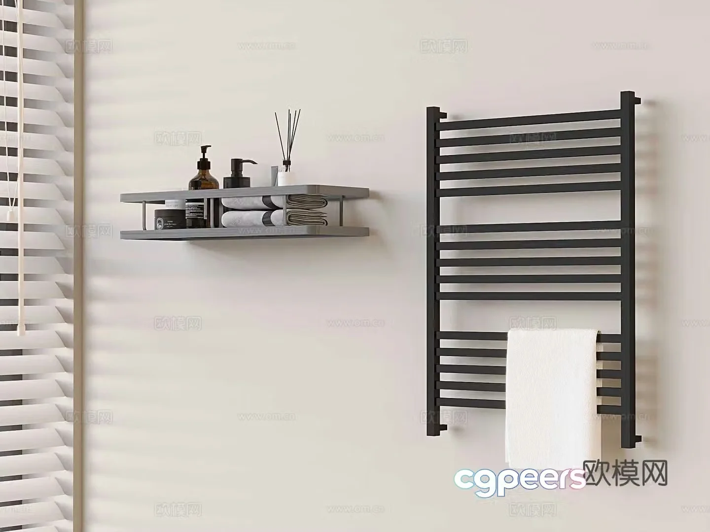 Electric towel bar towel rack bathroom accessories 3D model