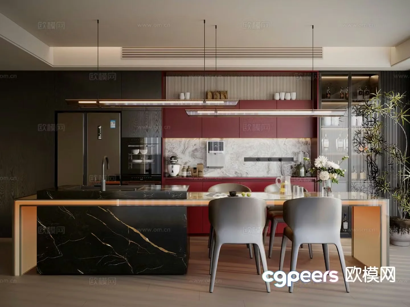 Italian island restaurant 3d model