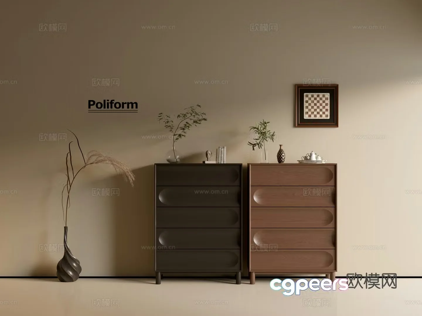 Modern wood grain cabinet ins wind minimalist wind cabinet whole cabinet sideboard balcony cabinet storage 3D model