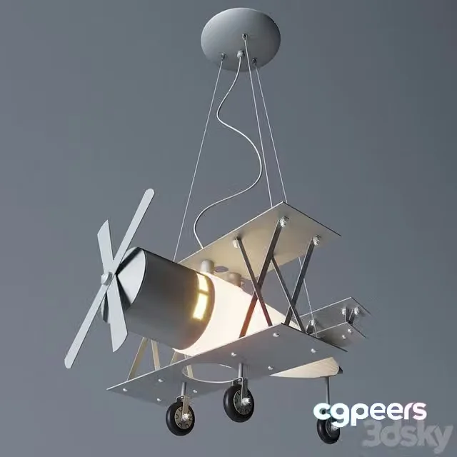 3ds Max Free – FOCKER aircraft pendant light