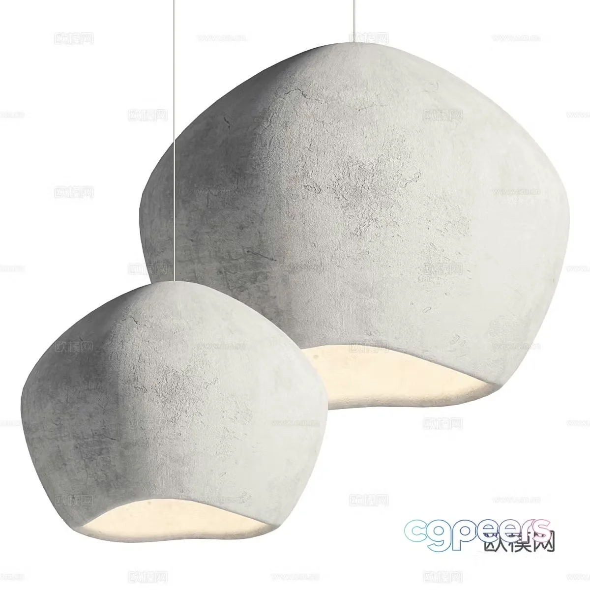 New Chinese style Wasabi Dome decorative chandelier 3D model