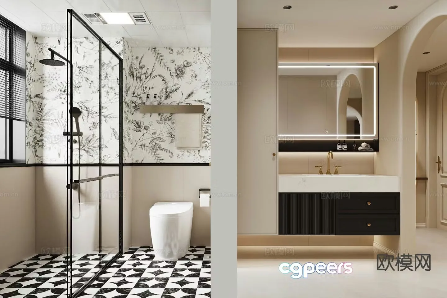 French bathroom bathroom 3d model