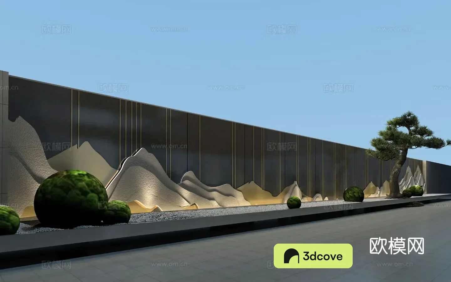 Chinese style landscape wall park landscape wall courtyard landscape wall