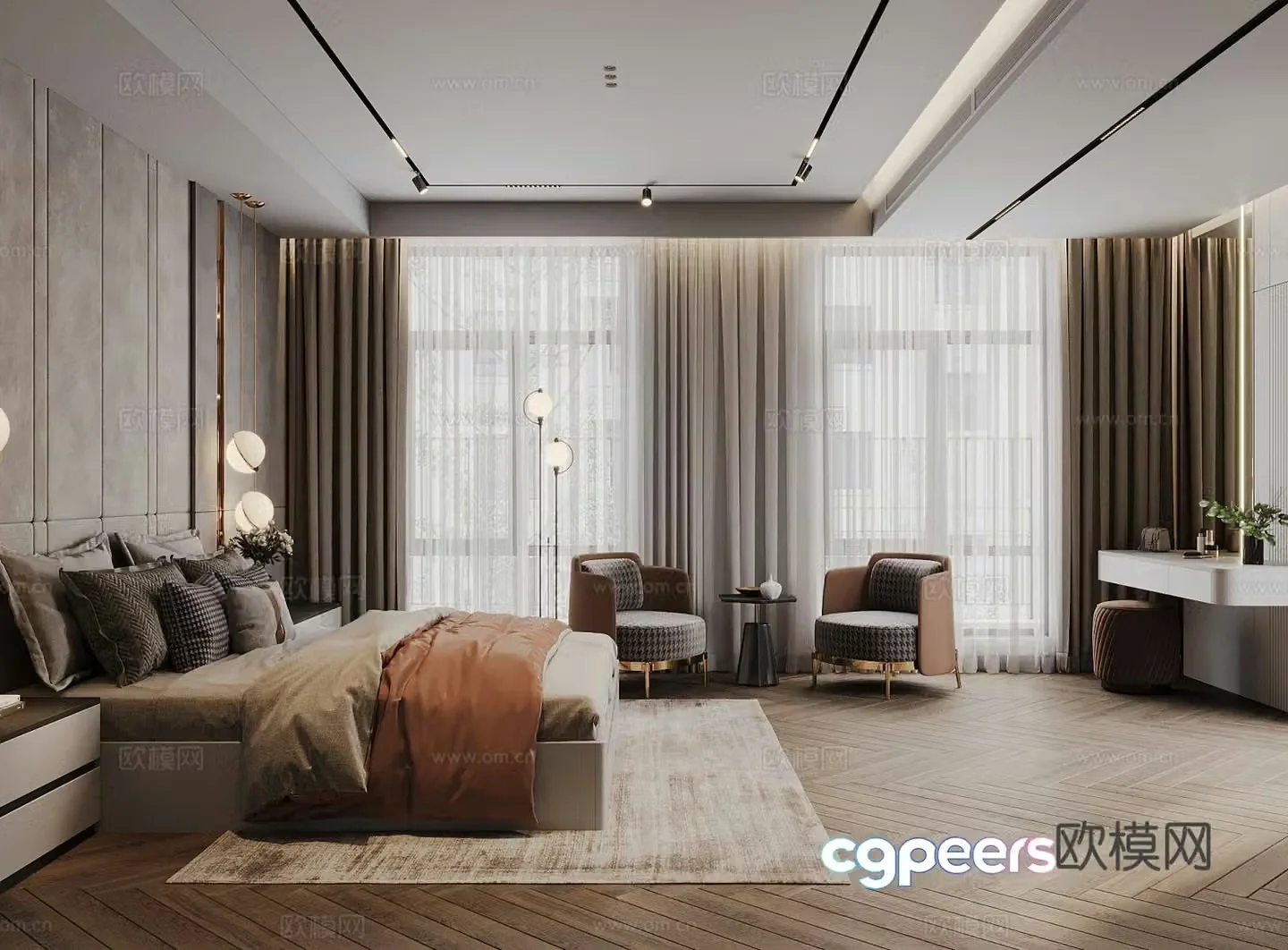 Italian style bedroom master bedroom 3d model