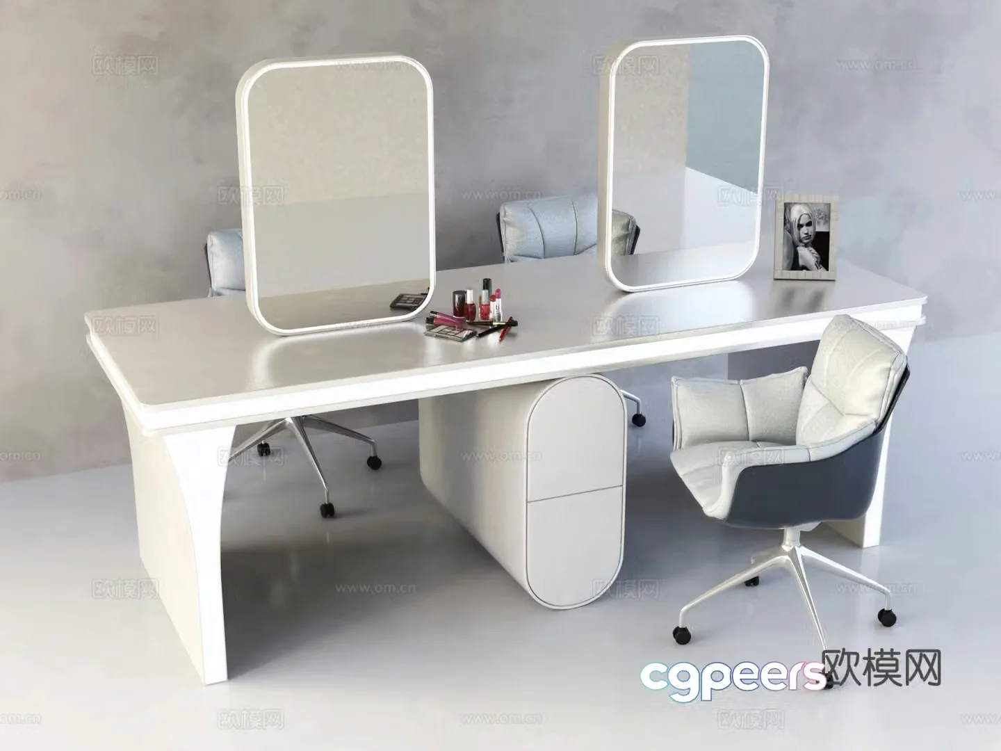 Haircut mirror cabinet integrated 3D model