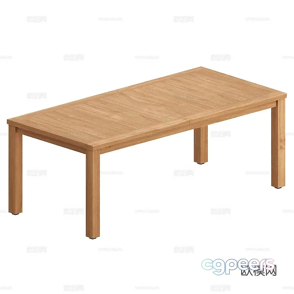 Log dining table 3d model