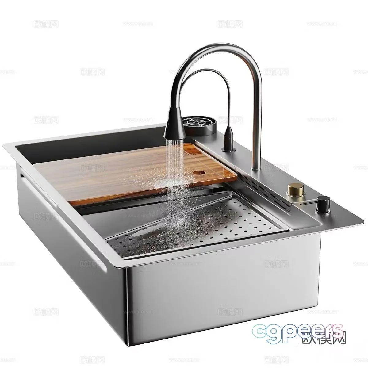 Washbasin kitchen washbasin wash basin faucet 3d model