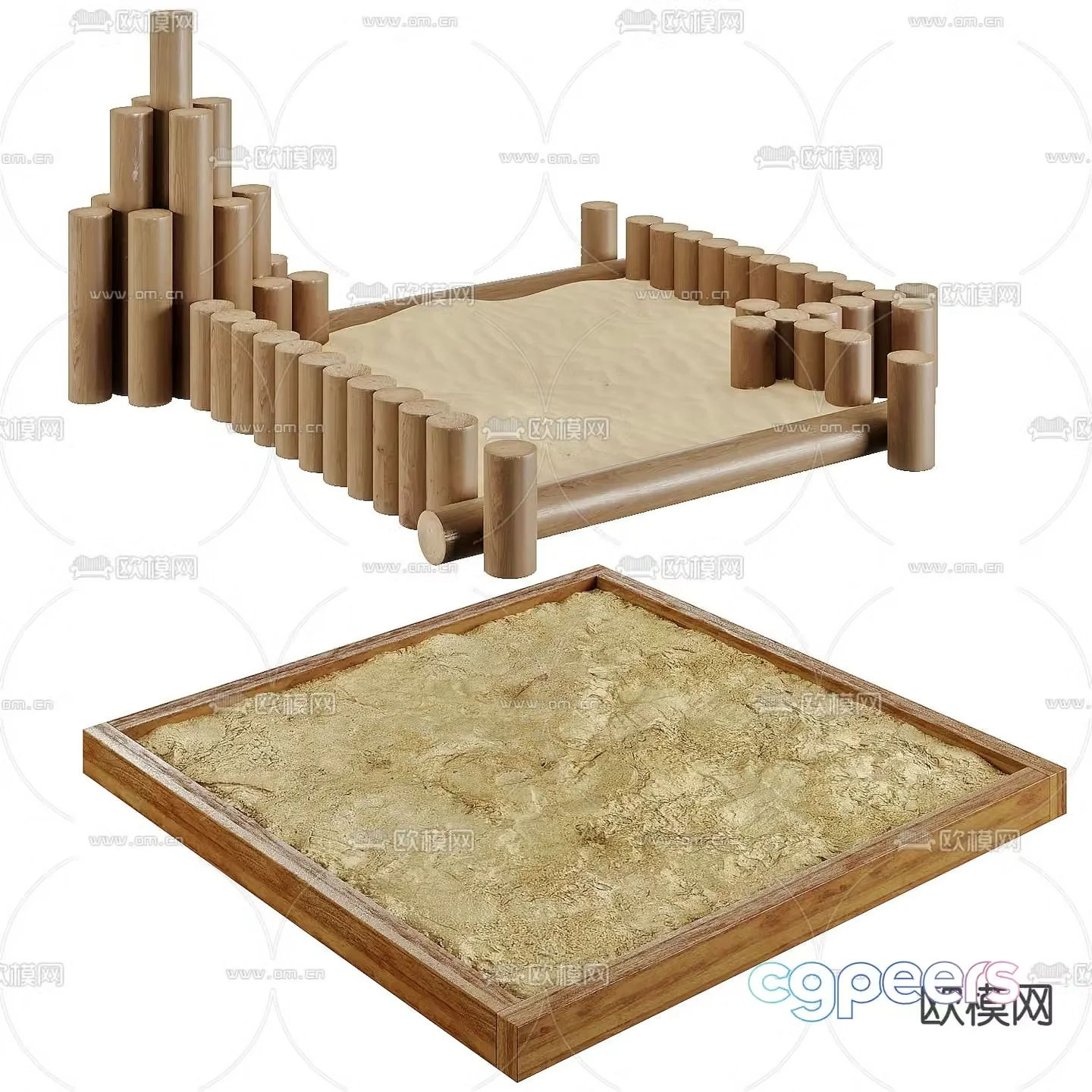 Modern outdoor children’s sand pool 3d model