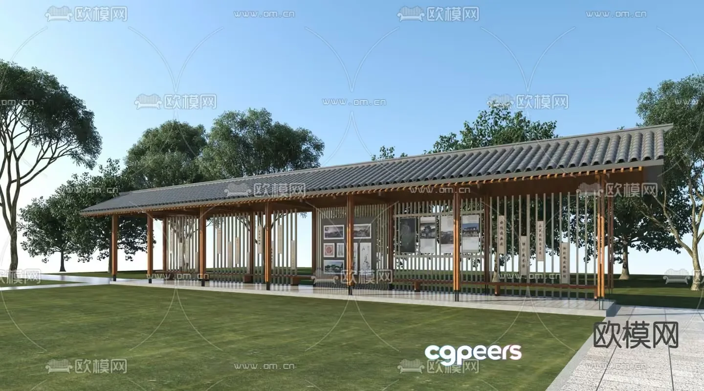 A Modern Wooden Building 3D Model – 7276 – VRAY Render