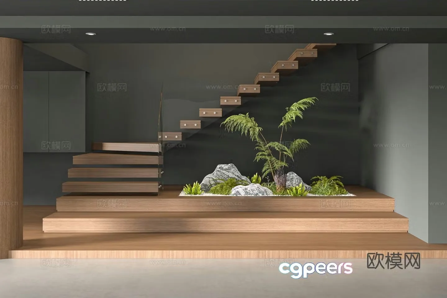Modern stairwell 3d model