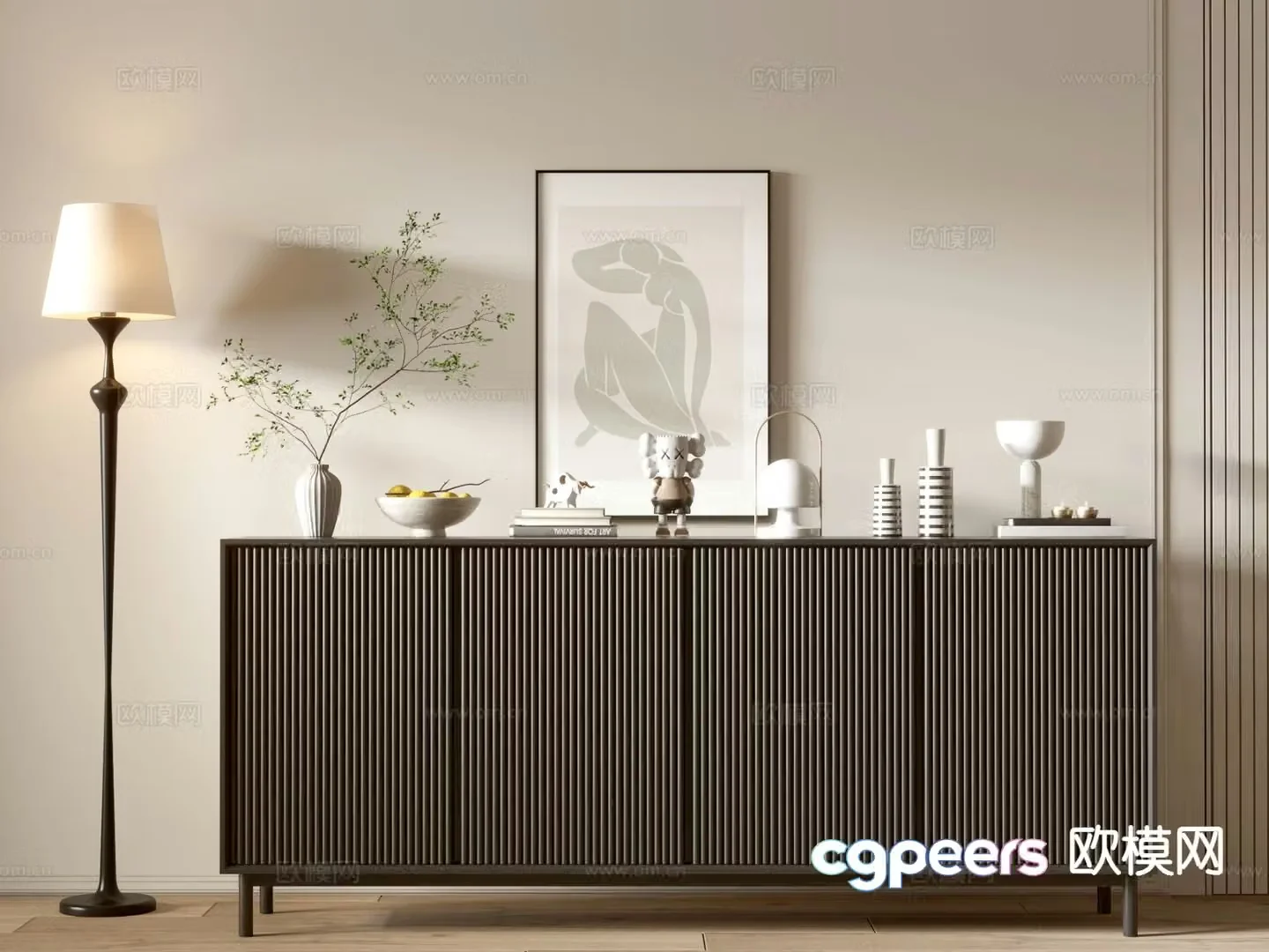 Modern entryway cabinet 3d model