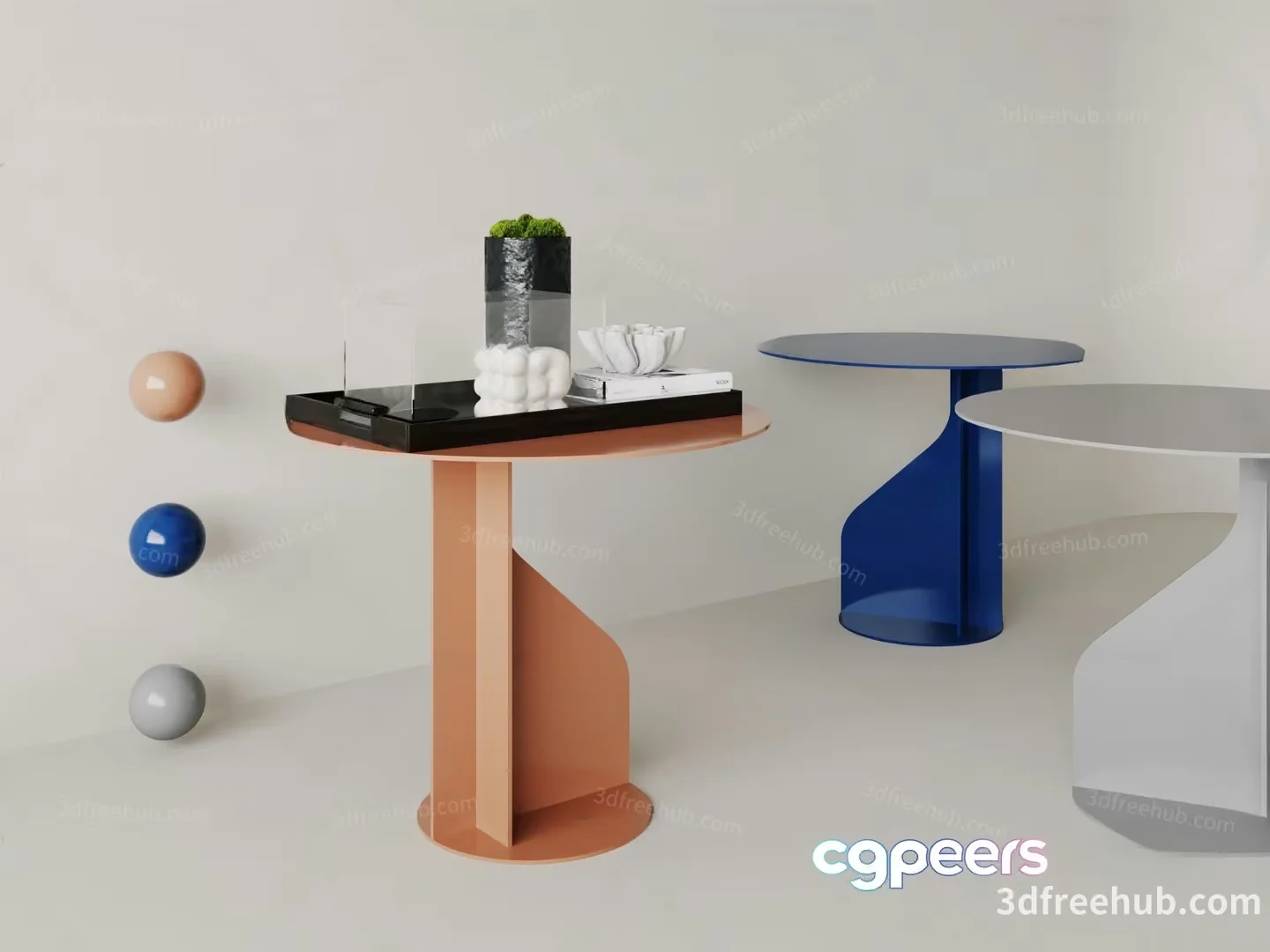 Modern Side Tables 3D Model – 19155 – VRAY Render
