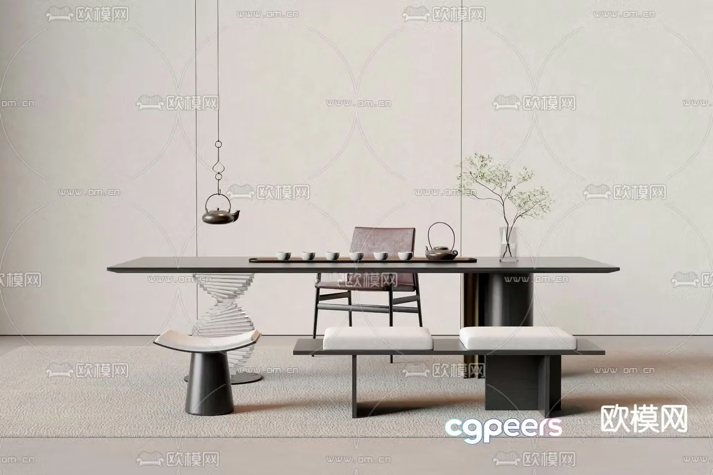 Modern tea table tea table 3d model