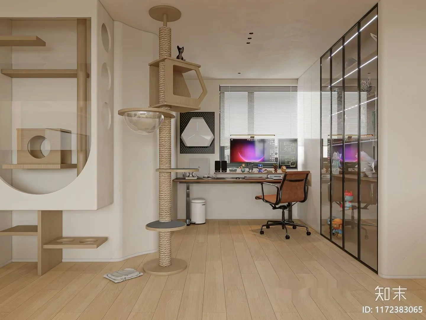 Cozy Modern Office Space 3D Model – 8159 – VRAY Render