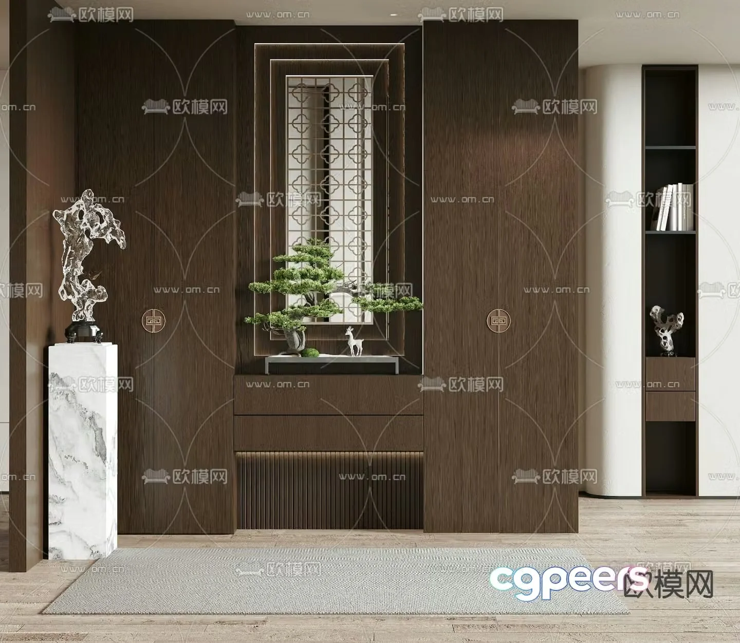 3D model of the entrance shoe cabinet