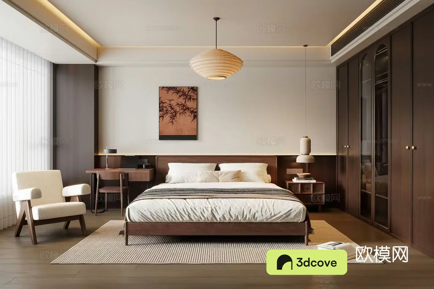 Middle-aged bedroom 3d model