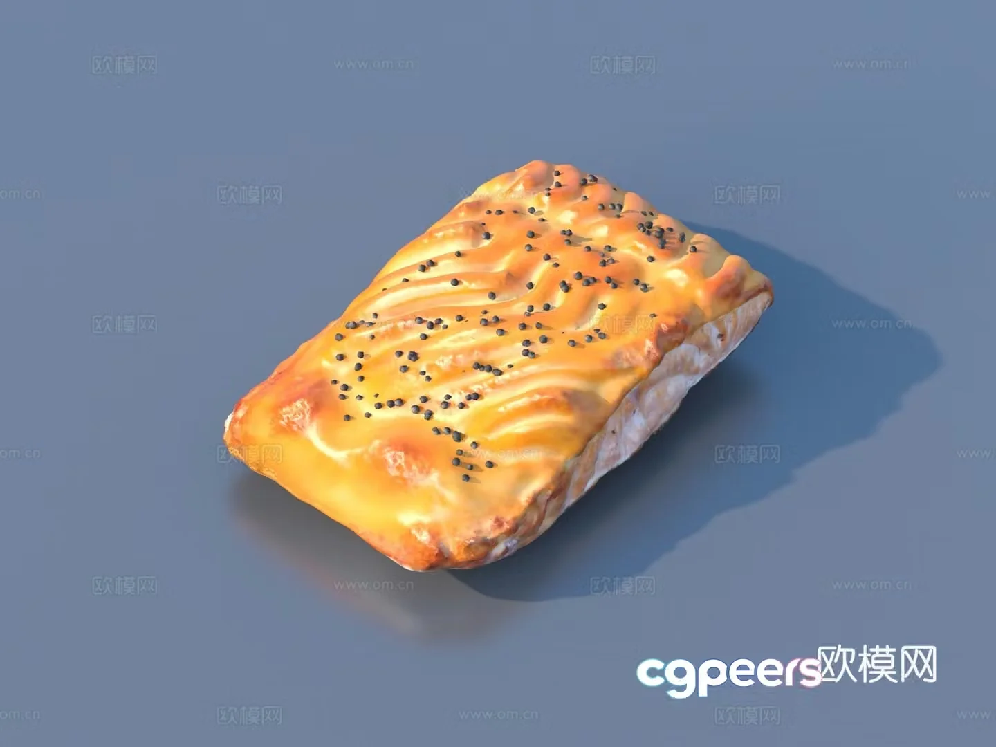 Bread Dessert Cookies Flat Pie Food Food 3d Model