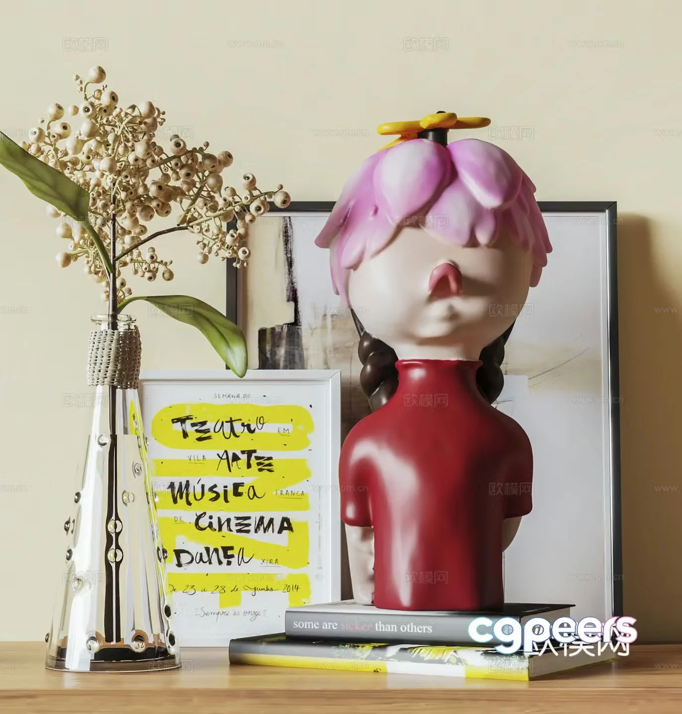 Modern desktop ornaments Sculpture Book 3d model