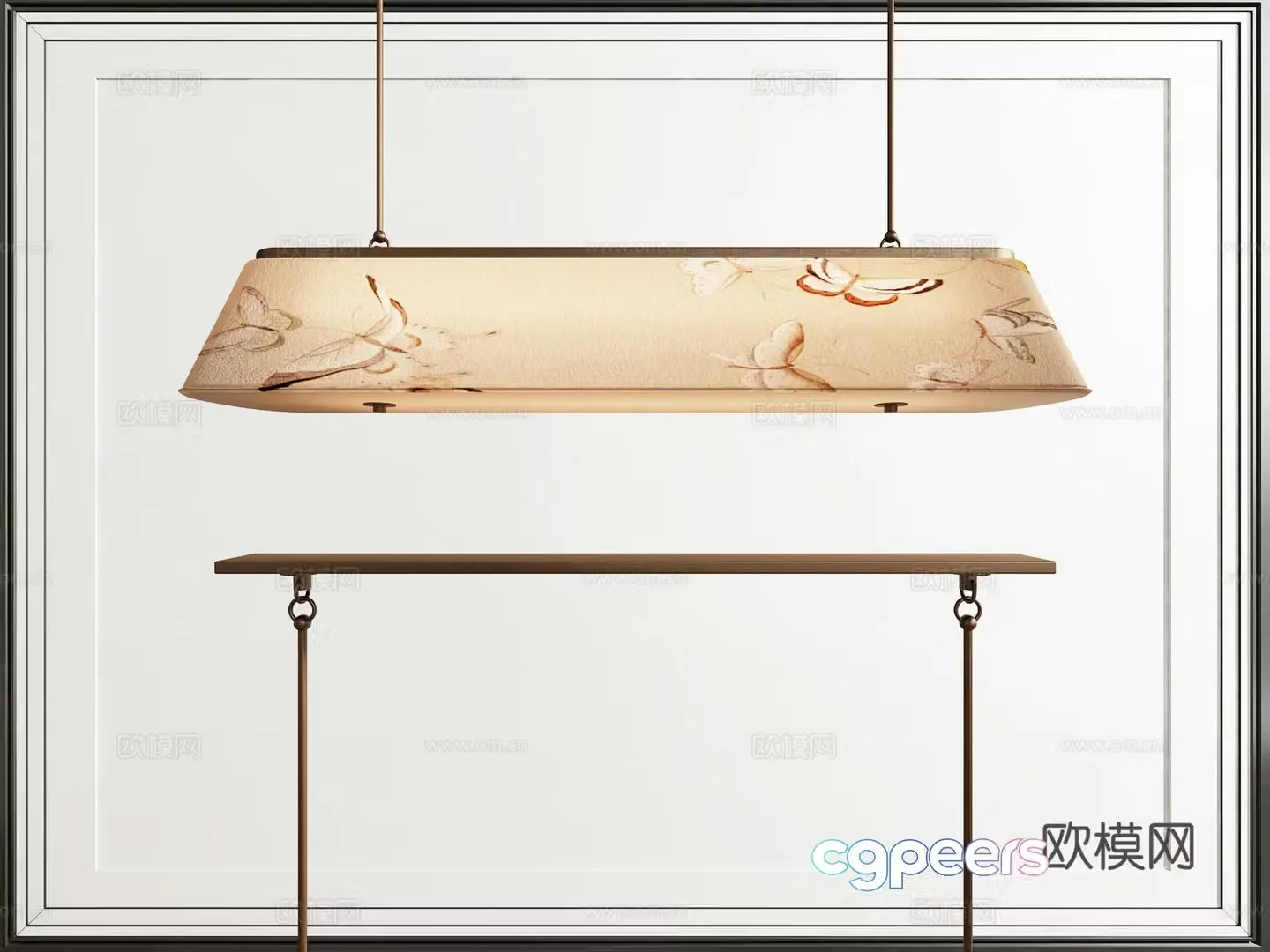 Middle-aged elongated chandelier 3d model