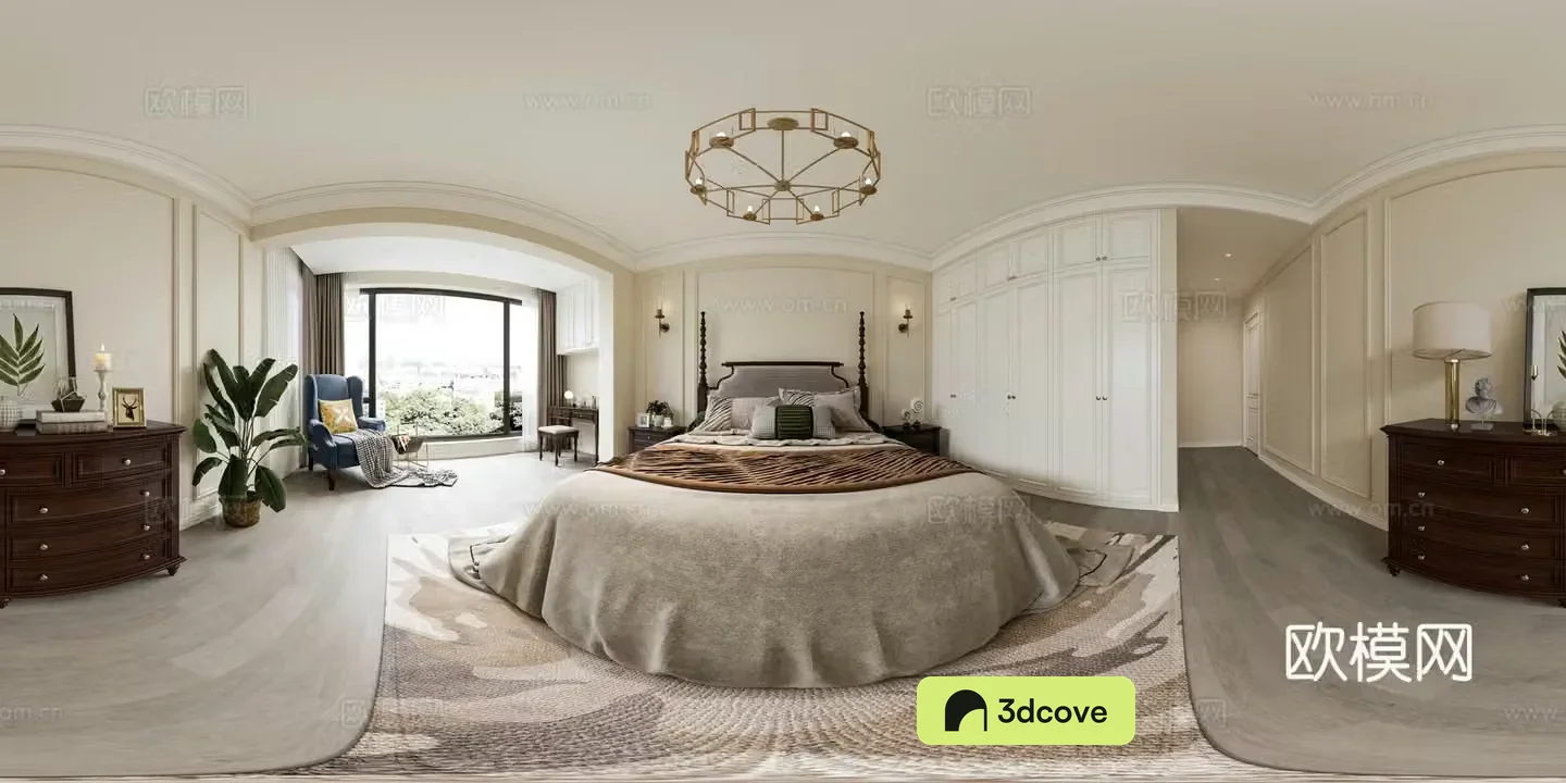 American style bedroom master bedroom vr panoramic