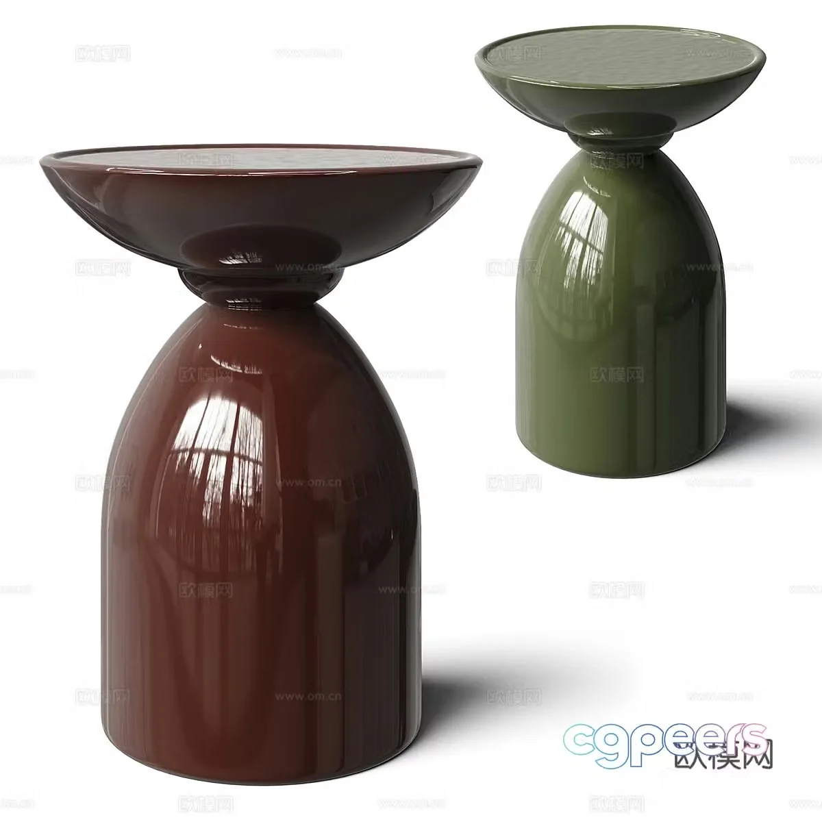 Modern creamy side edge round 3d model