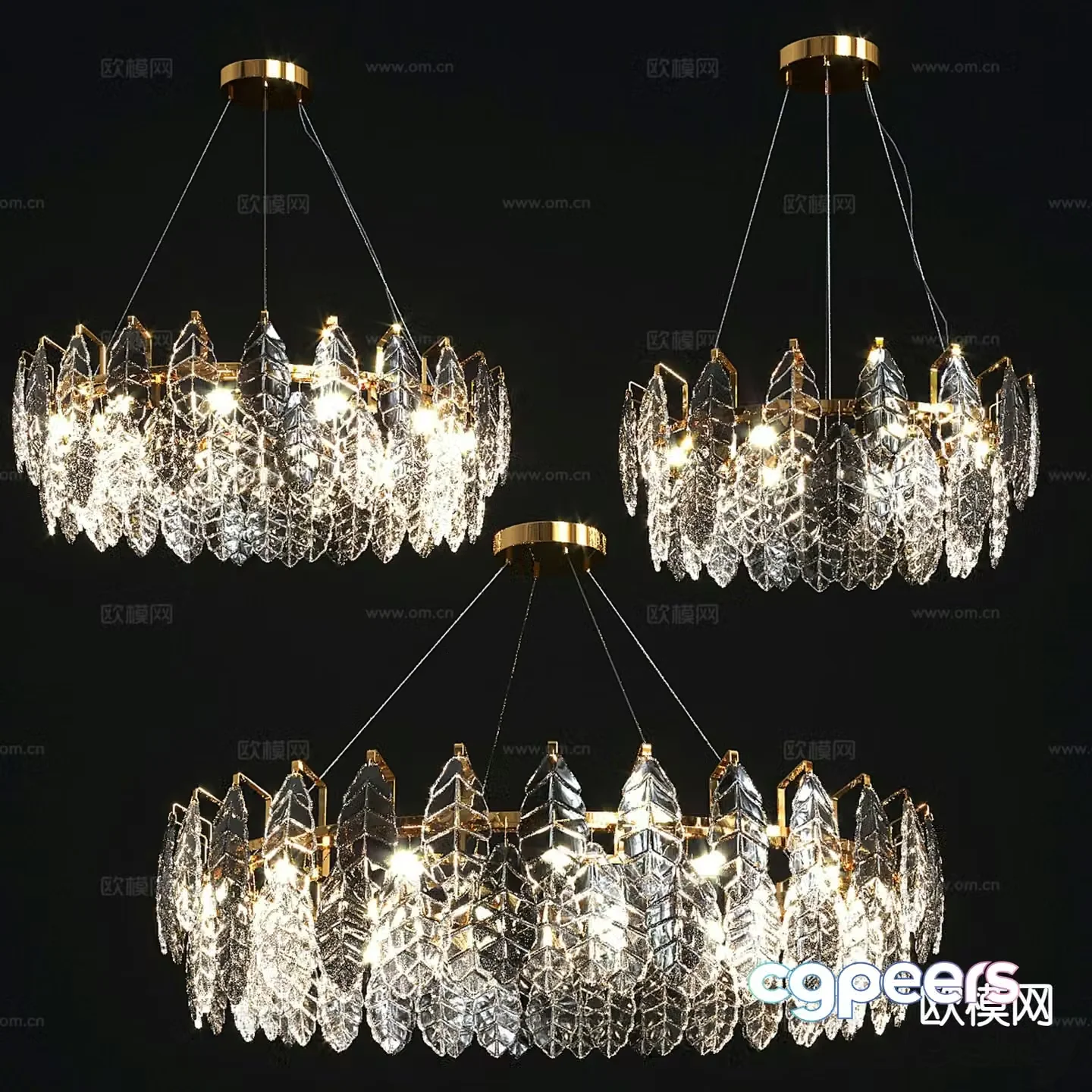 Light luxury chandeliers crystal chandeliers 3D model