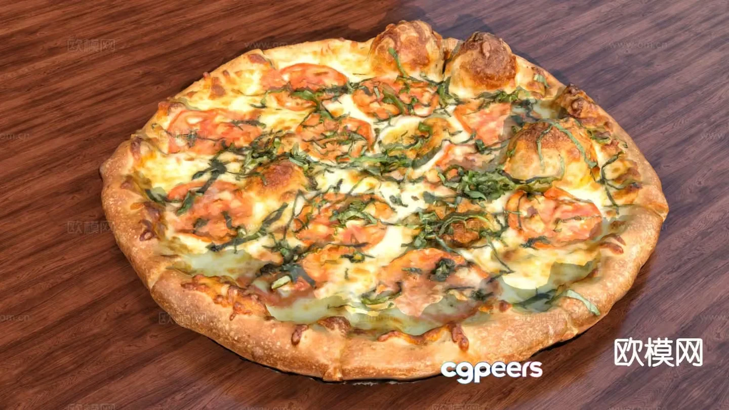 gourmet food pizza 3d model