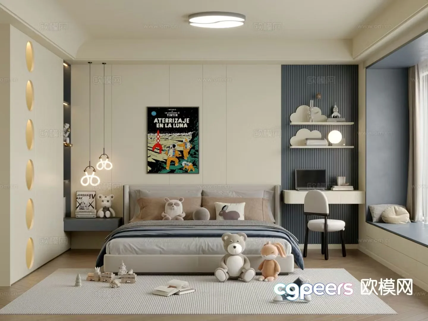 Modern children’s room kid’s room boy’s room 3d model