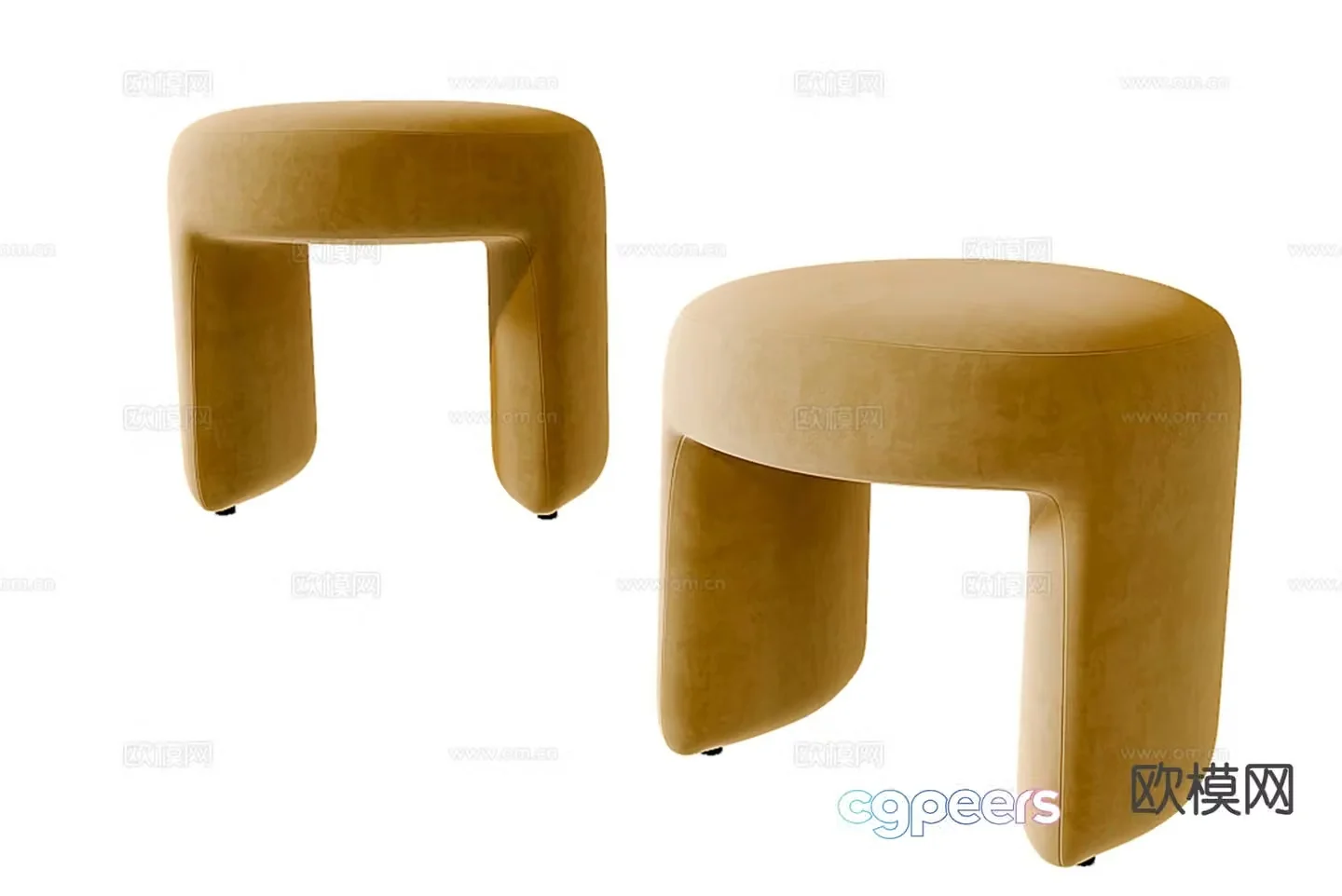 Stool sofa stool low stool 3d model