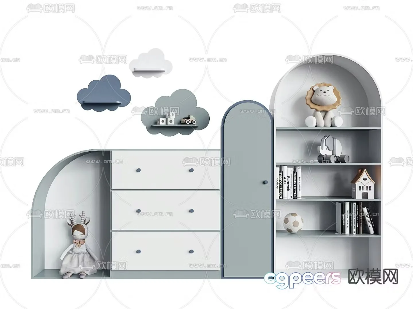 Children’s bookcase 3d model