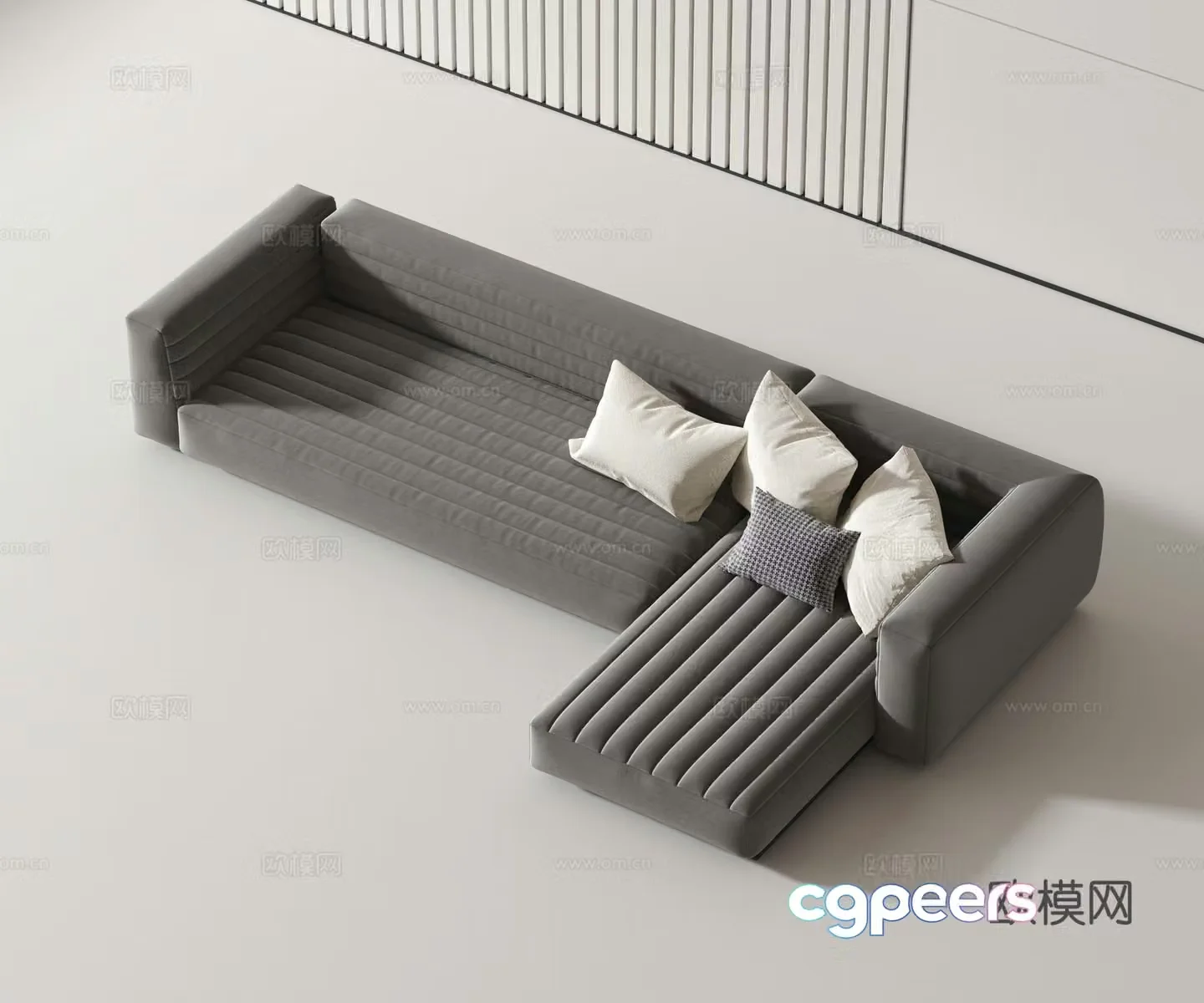Modern corner sofa multi-person sofa 3d model