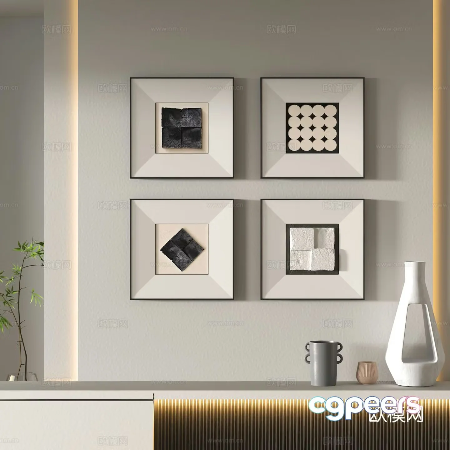 Decorative painting three-dimensional painting hanging painting 3D model