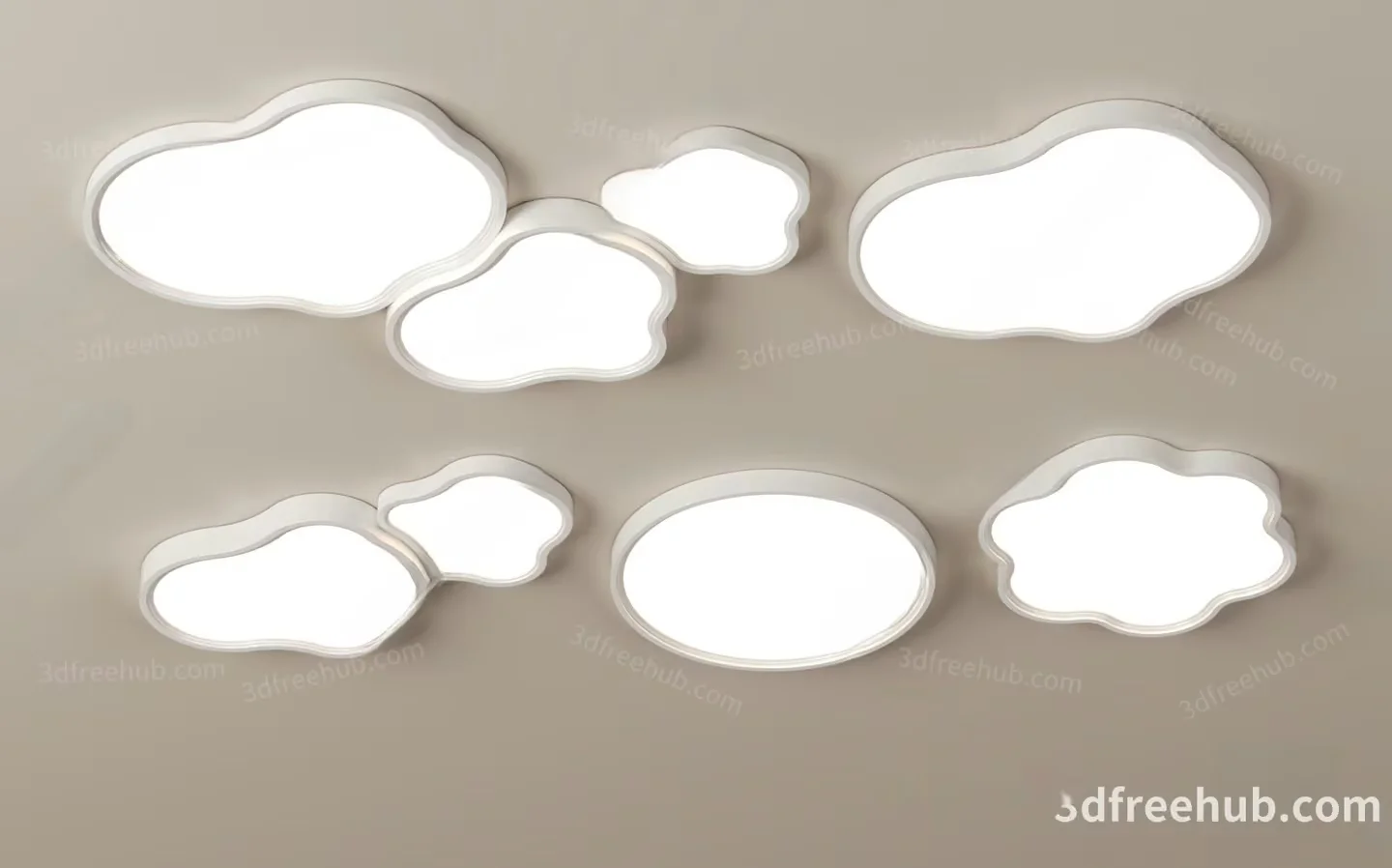 Cloud-Shaped Light Fixtures 3D Model – 20278 – VRAY Render
