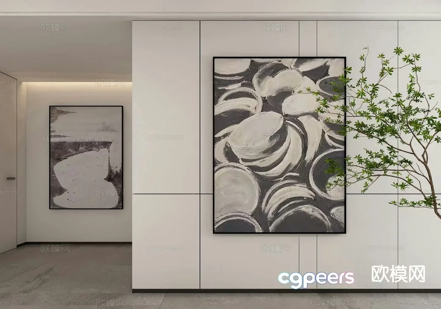 Modern art painting texture painting decorative painting 3d model