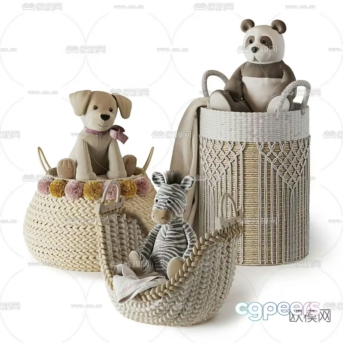Modern children’s toy storage basket 3d model