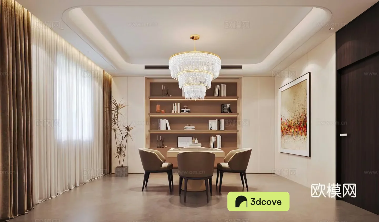 Modern chess and card room Mahjong room