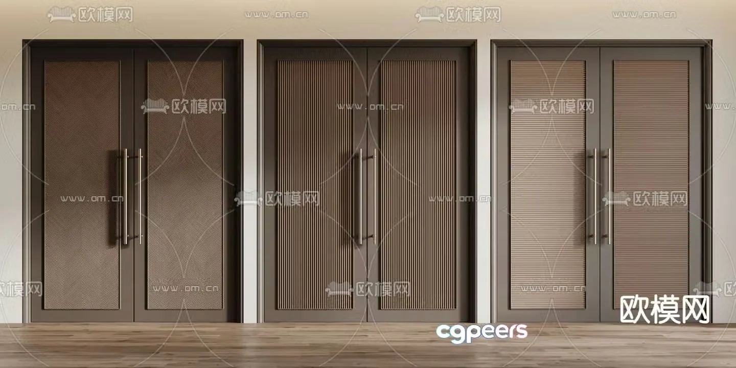 Modern double-opening door Swing door Handle door 3D model