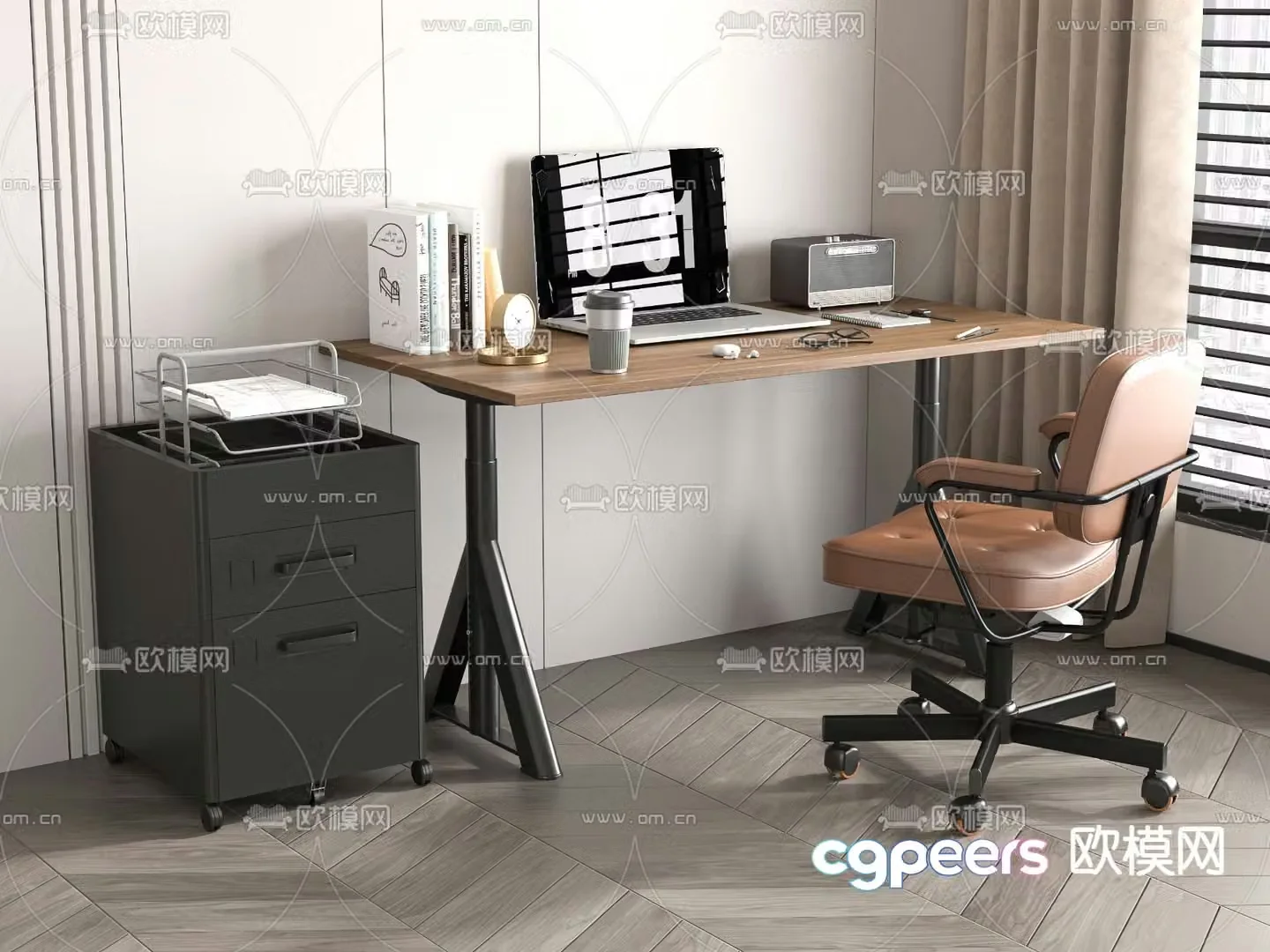 desk chair office chair office supplies 3d model