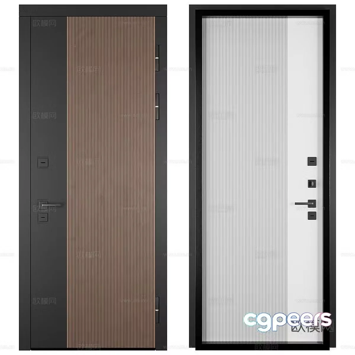 Modern Italian entrance door security door 3D model