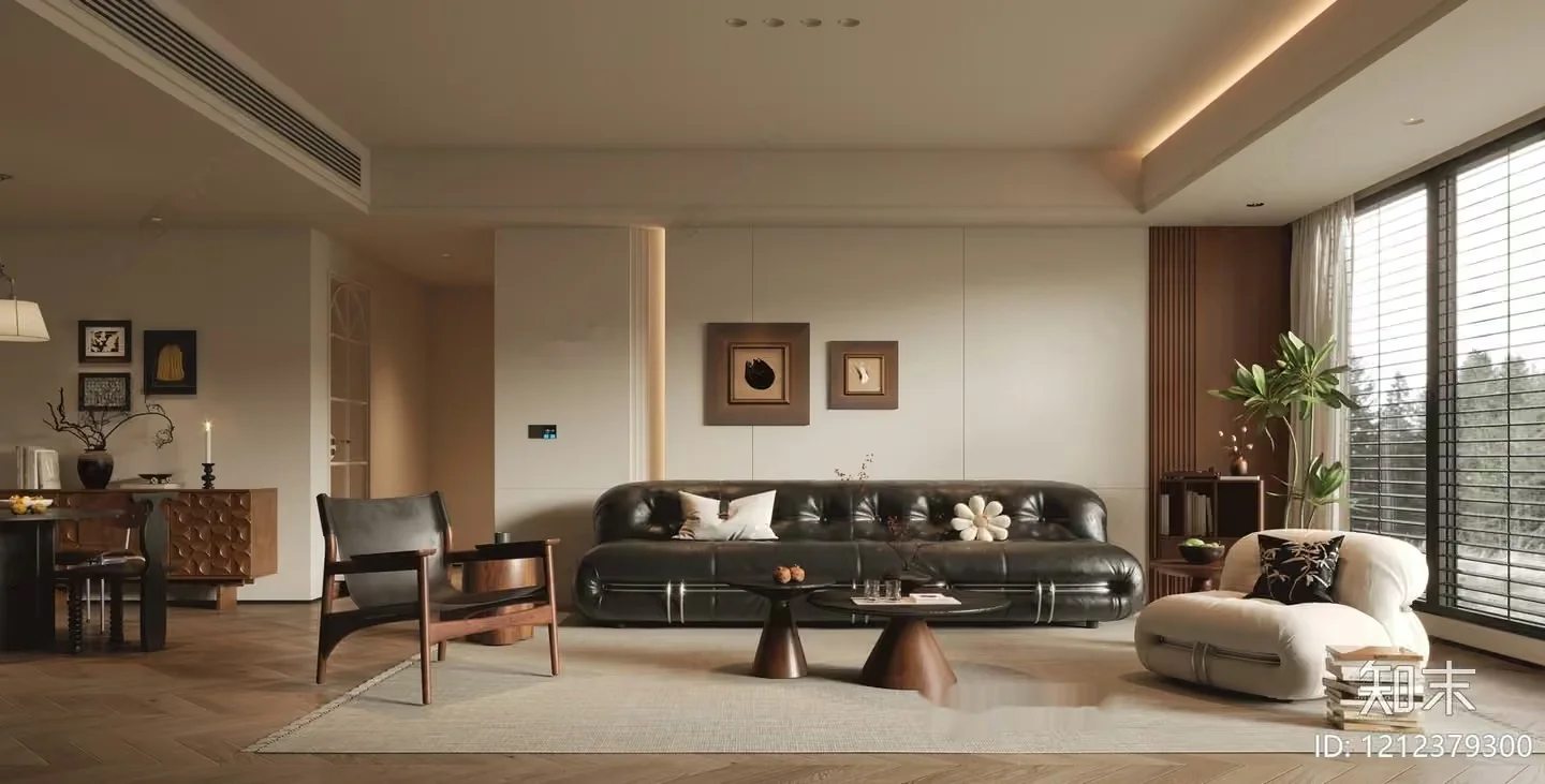 Modern Living Room 3D Model – 19842 – VRAY Render