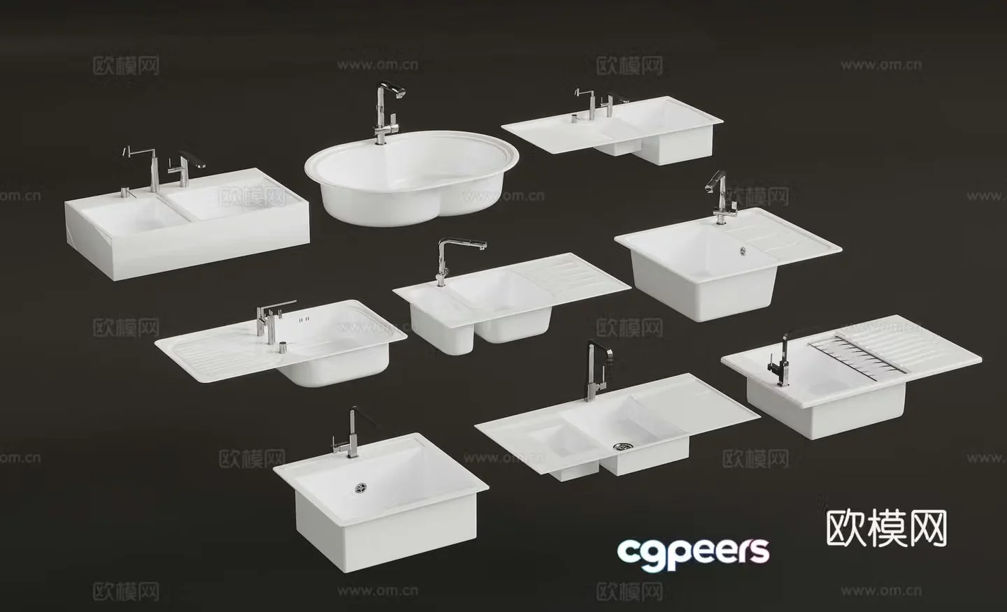 Modern washbasin washbasin faucet 3d model