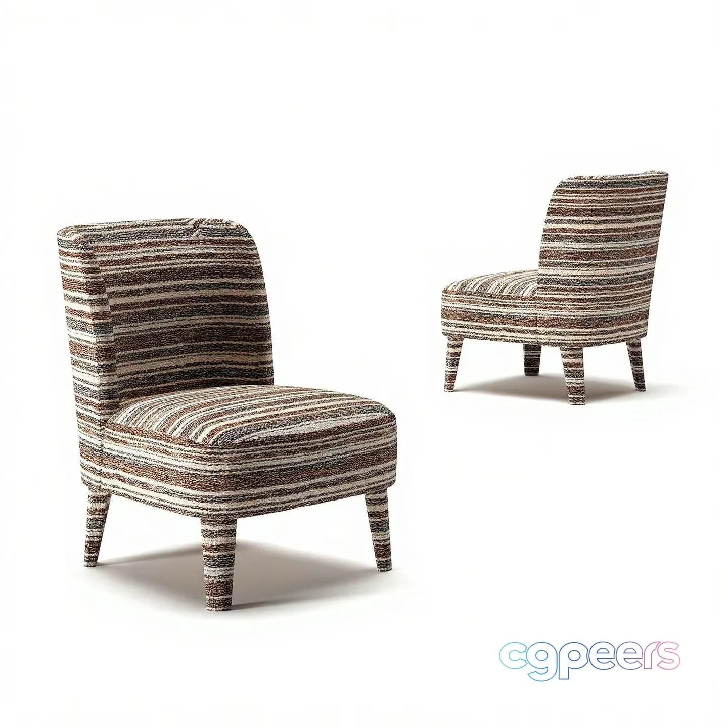 Modern Striped Chairs 3D Model – 14758 – VRAY Render