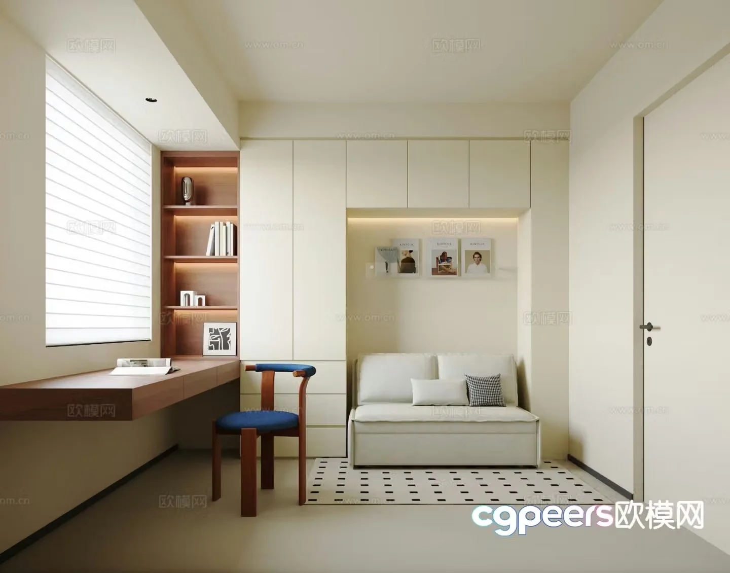 Cream style study 3d model