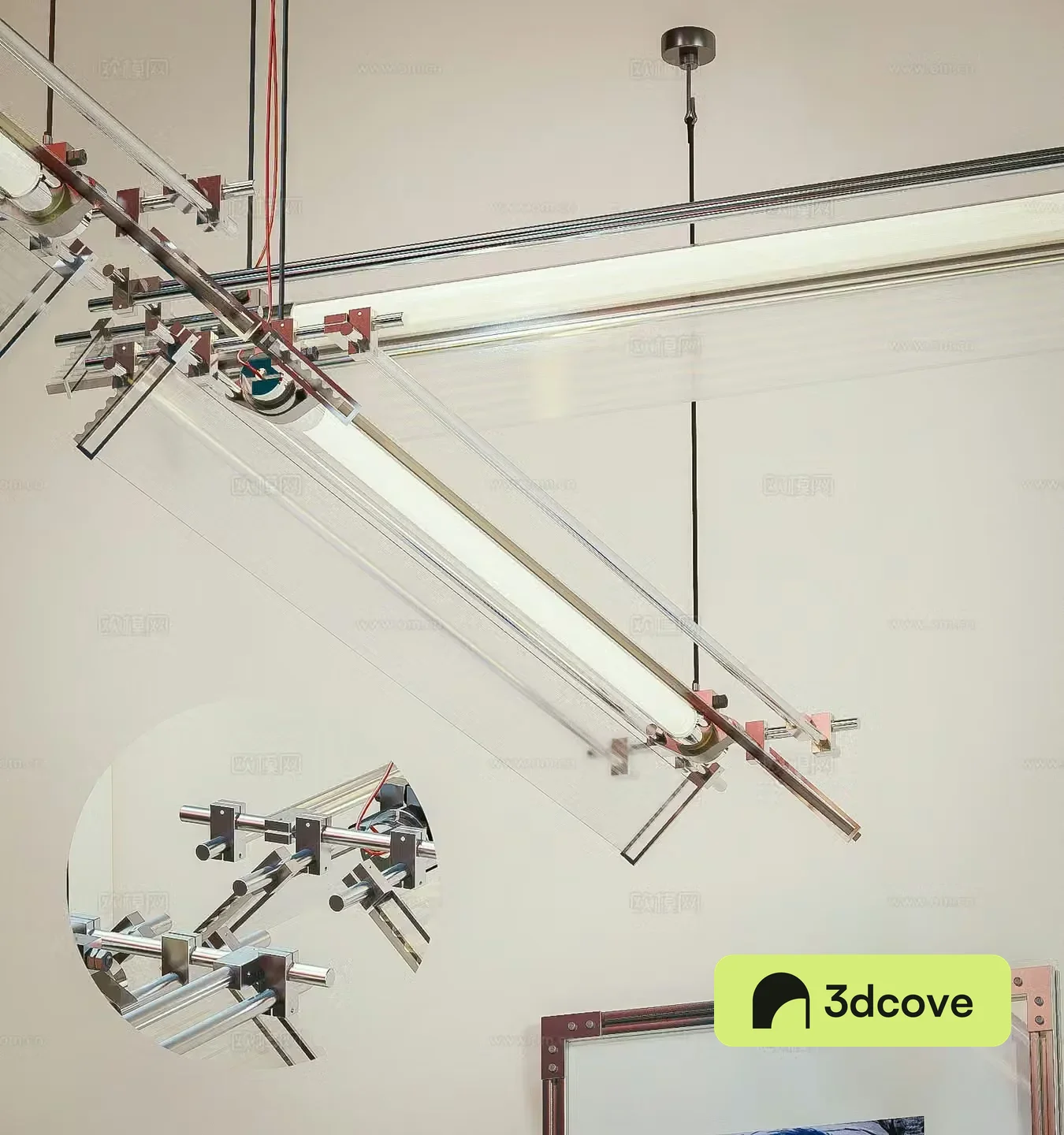 Modern cross optical axis chandelier DIY chandelier Metal chandelier Bauhaus